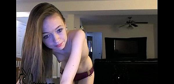  Young Brunnette Girl Is Playing On Webcam